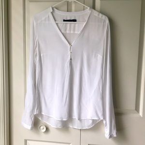 ZARA CLASSIC WHITE BUTTONED BLOUSE